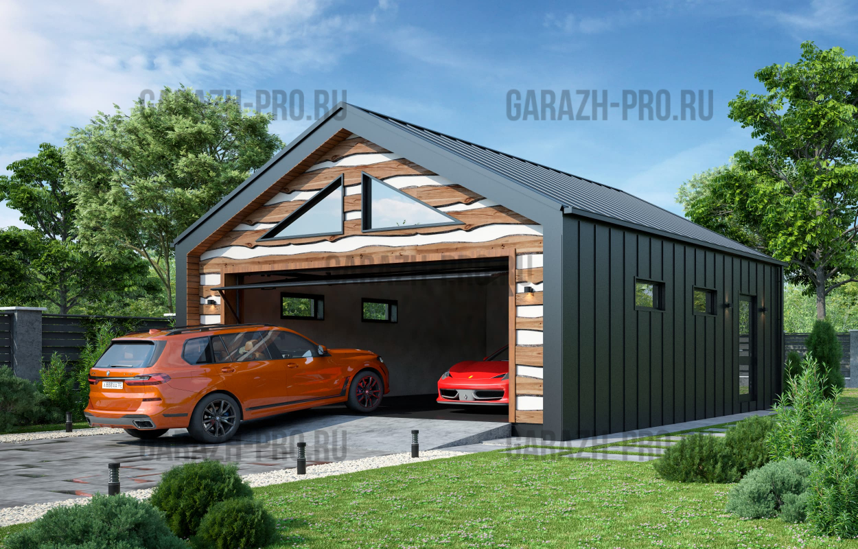 Проект гаража 4 х10 м - комплектация, цены - Шведский металлический гараж на даче – за неделю!